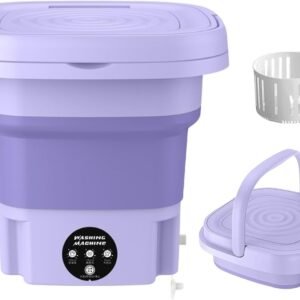 Mini lavadora plegable portátil 8 L , diseño plegable, ahorrador de espacio para dormitorios / camping / camping-coche | Ligero, lavado rápido y secado para calcetines, ropa, toallas